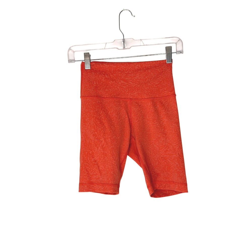 Lululemon Wunder Train High-Rise Short 6" Women's Orange Gym Workout Size 4